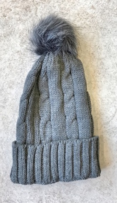 Kürklü yün bere gri Kürklü yün bere gri